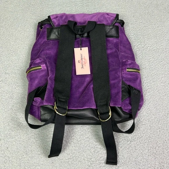 NWT Y2K Purple Velour Juicy Couture Backpack - Picture 4 of 5
